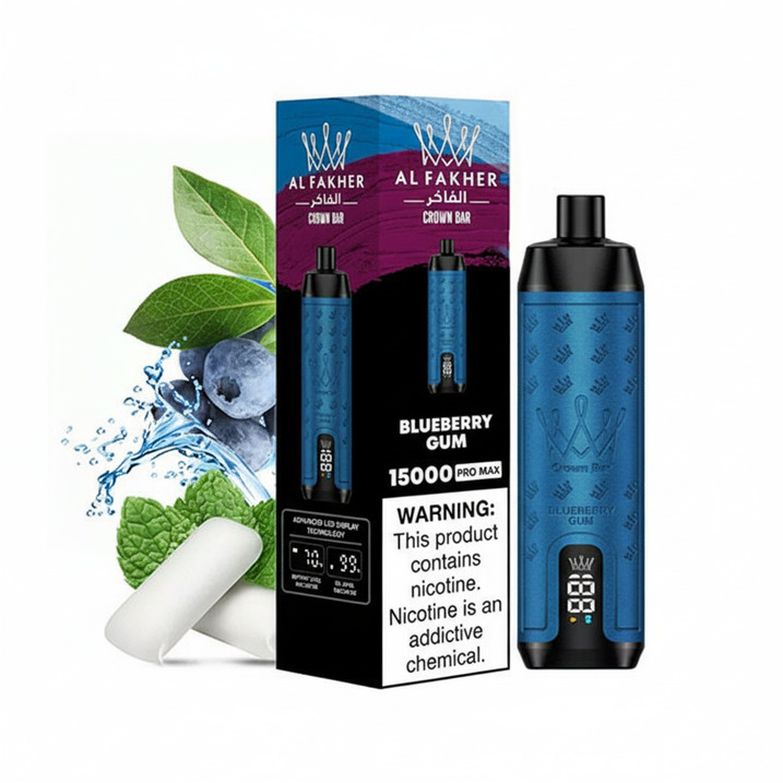 AL Fakher Crown Bar 15000P Blueberry Gum Disposable Vape