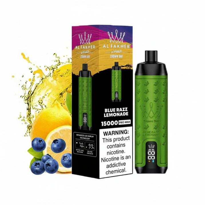 AL Fakher Crown Bar 15000P Blue Razz Lemonade Disposable Vape