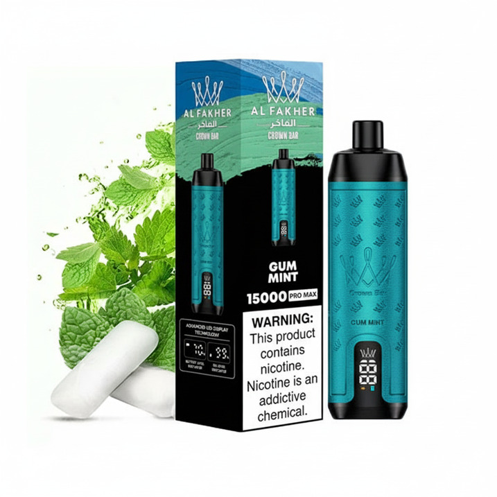 gum-mint AL Fakher Crown Bar 15000P Gum Mint Disposable Vape