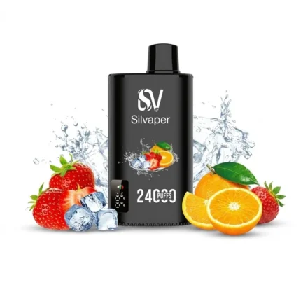 Buy Silvaper 24000 Puffs Strawberry Orange ICE Disposable Vape In Dubai & UAE with 2 Hour Free Delivery